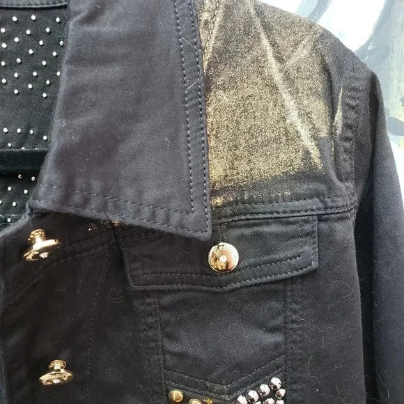 Luxe Moda Women's Studded Denim Jacket New w/Tag - Picture 8 of 9